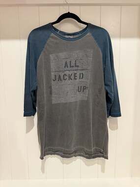 Authentic Pigment All Jacked Up Wilson 05 Raglan Three-Quarter Sleeve Shirt